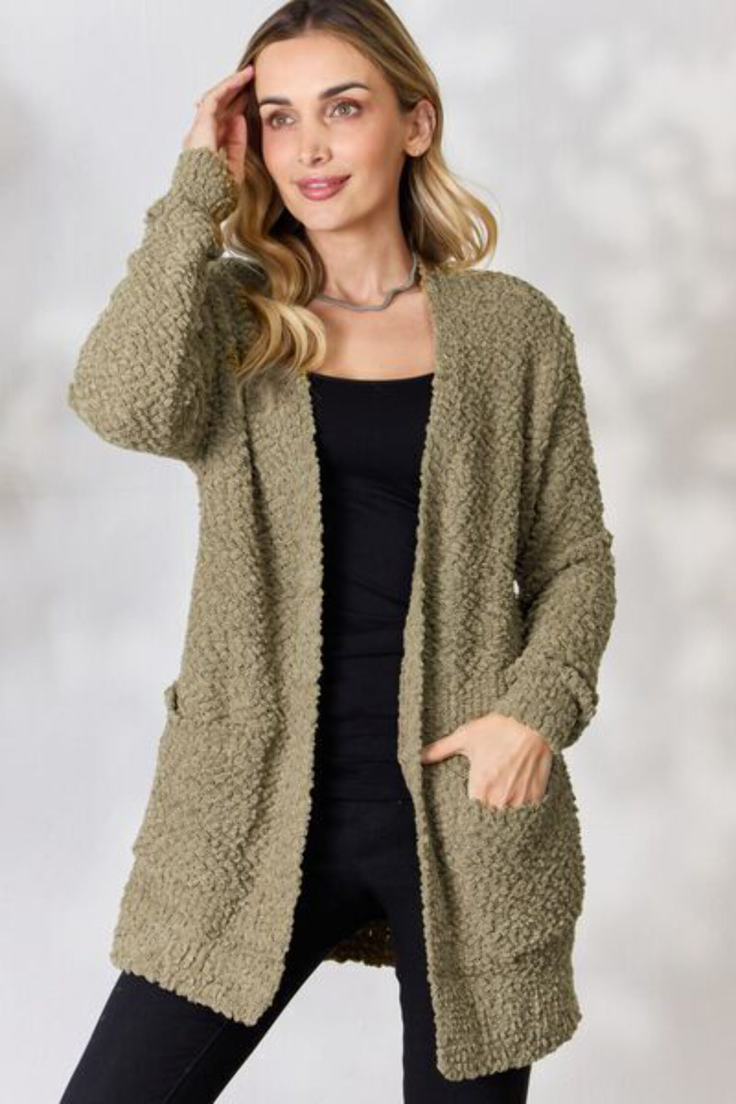 Zenana popcorn cardigan new arrivals