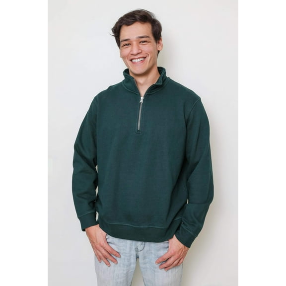 Men's French Terry Organic Cotton Fleece Quarter Zip Sweatshirt