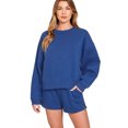 thumbnail image 1 of Zenana Fleece Round Neck Sweatshirt and Shorts Set, 1 of 3
