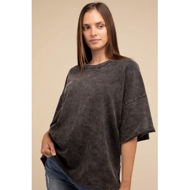 Zenana Round Neck Dropped Shoulder Blouse