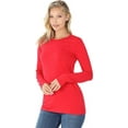 thumbnail image 1 of Zenana Outfitters GT3320(AB) Women's Plain Long Sleeve T Shirt Crew Neck Junior Size Cotton Spandex, 1 of 4