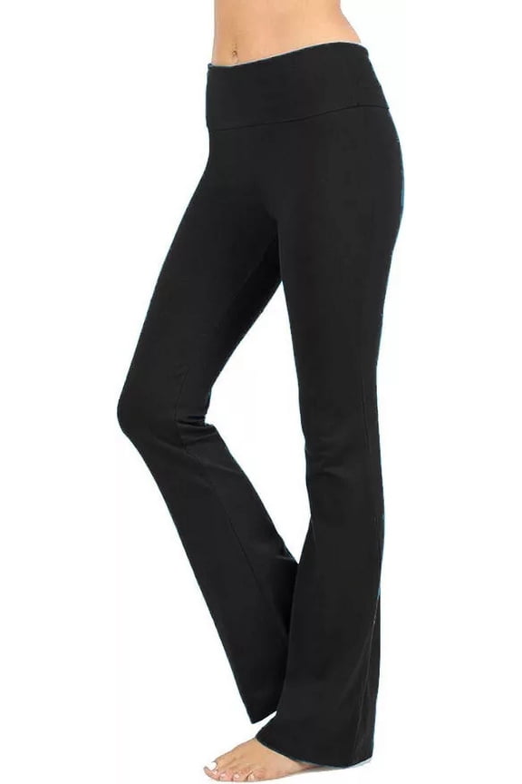 (Zenana Outfitters) Plus Size Premium Cotton Fold Over YOGA Pants