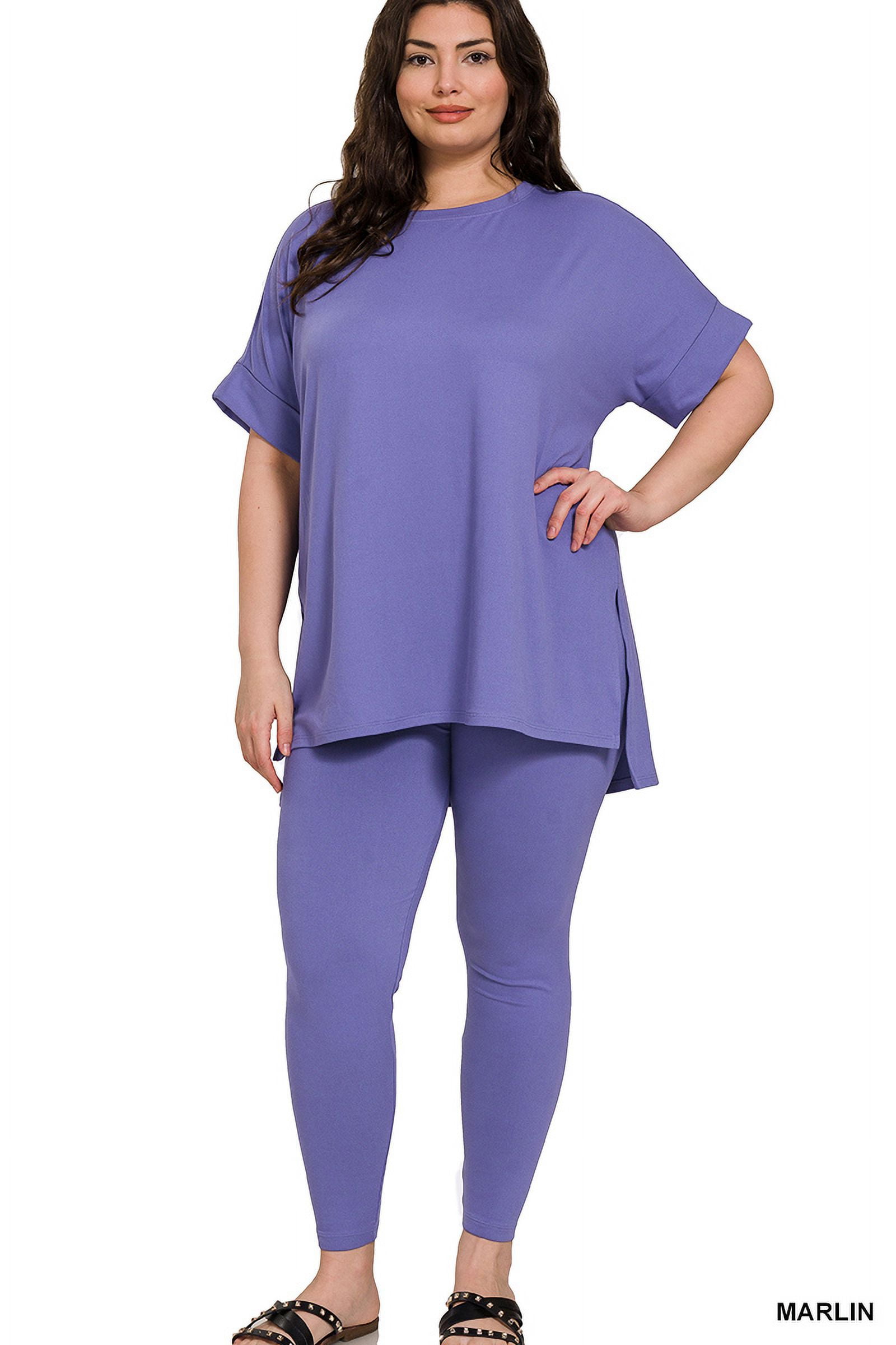 Zenana Full Size Brushed Microfiber Top and Leggings Lounge Set
