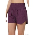 thumbnail image 1 of Zenana Plus Size Casual Windbreaker Smocked Waistband Running Active Gym Shorts w/Built-In Inner Brief, 1 of 5
