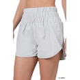 thumbnail image 1 of Zenana Plus Size Casual Windbreaker Smocked Waistband Running Active Gym Shorts w/Built-In Inner Brief, 1 of 5