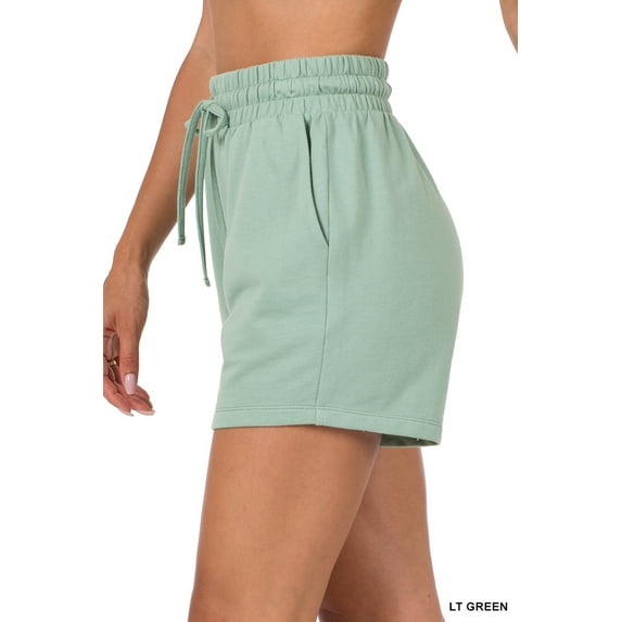 Zenana Plus Size Drawstring Casual Relaxed Sweat Jogger Bermuda Shorts with Pockets