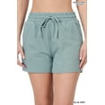 thumbnail image 1 of Zenana Plus Size Drawstring Casual Relaxed Sweat Jogger Bermuda Shorts with Pockets, 1 of 4