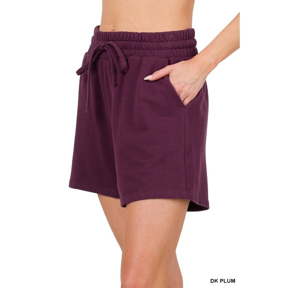 Zenana Plus Size Drawstring Casual Relaxed Sweat Jogger Bermuda Shorts with Pockets