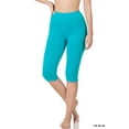 thumbnail image 1 of Zenana Plus Size Essential Basic Cotton Spandex Stretch Below Knee Length 15" Leggings, 1 of 4