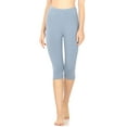 thumbnail image 1 of Zenana Plus Size Essential Basic Cotton Spandex Stretch Below Knee Length 15" Leggings, 1 of 4