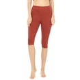 thumbnail image 1 of Zenana Plus Size Essential Basic Cotton Spandex Stretch Below Knee Length 15" Leggings, 1 of 4