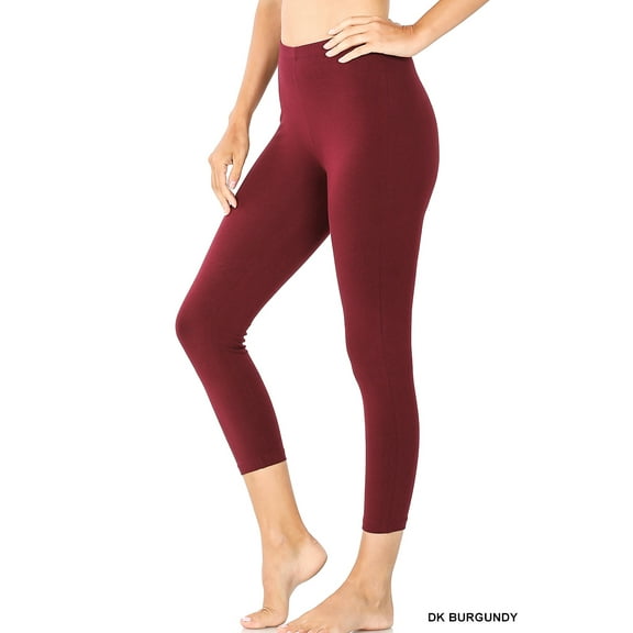 Zenana Plus Size High Waist Capri Length Premium Thick Cotton Leggings