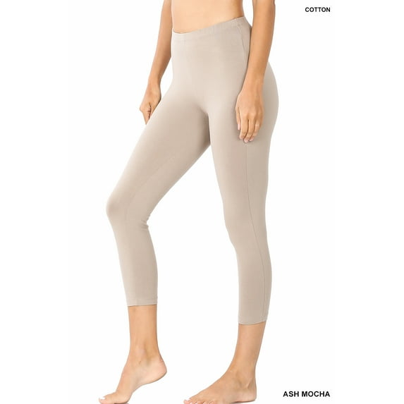 Zenana Plus Size High Waist Capri Length Premium Thick Cotton Leggings