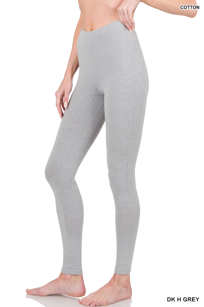 Zenana Plus Size High Waist Full Ankle Length Premium Thick Cotton