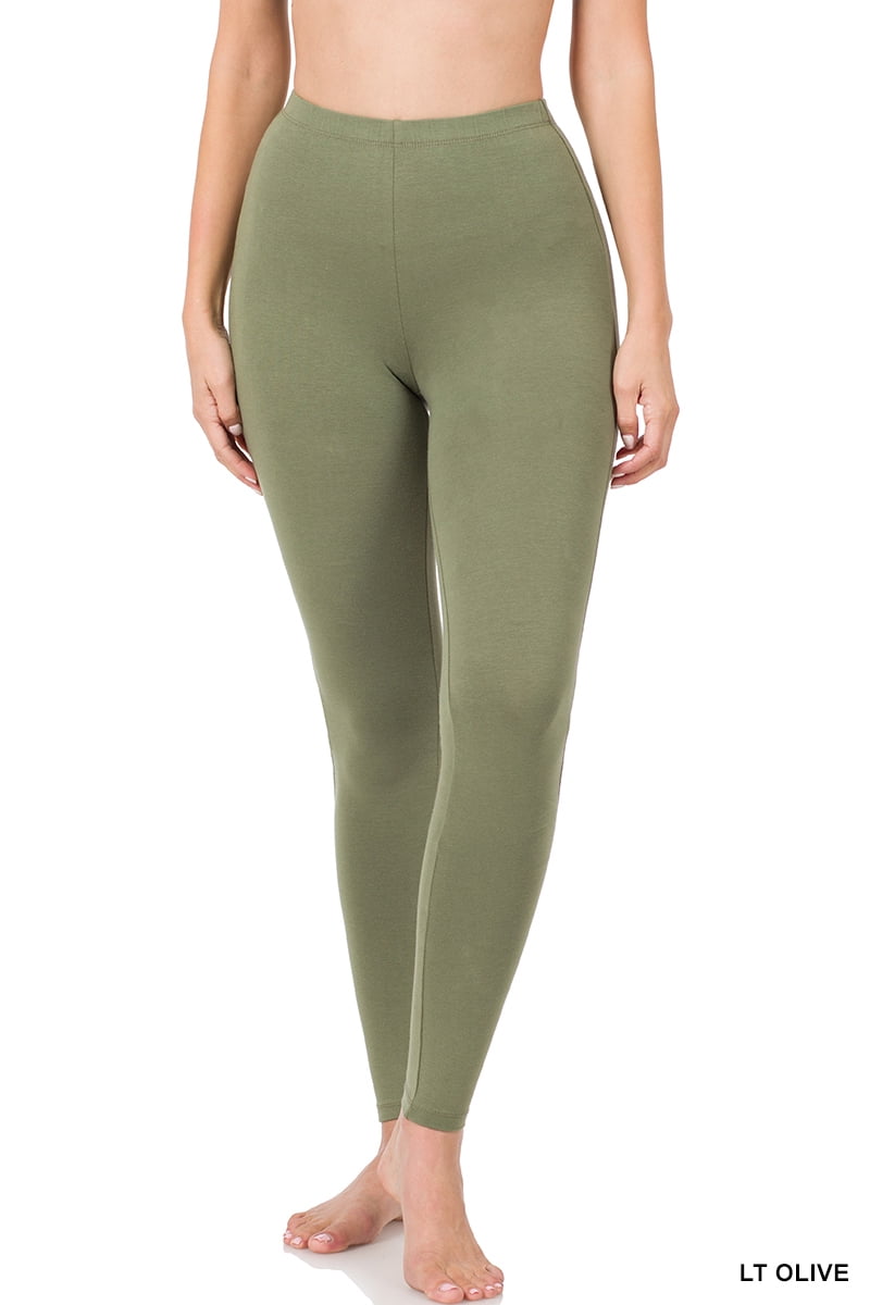 Zenana Plus Size High Waist Full Ankle Length Premium Thick Cotton