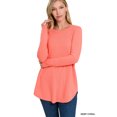 thumbnail image 1 of Zenana Plus Size Relaxed Fit Long Sleeve Round Neck & Hem Jersey Tee Shirt Top, 1 of 5