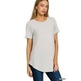 thumbnail image 1 of Zenana Plus Size Short Sleeve Round Neck & Hem Relaxed Fit Casual Tee Shirt Top, 1 of 5