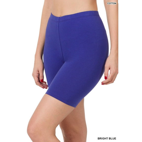 Zenana Plus Size Soft Cotton Stretch Mid Thigh Length Leggings Fitness Sport Biker Shorts