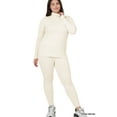 thumbnail image 1 of Zenana Plus Size Soft Fabric Mock Neck Long Sleeve Top & Leggings - 2 Pieces Tracksuit Set, 1 of 2