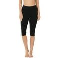 thumbnail image 1 of Zenana Premium Cotton Capri Knee Length Leggings Multiple Solid Colors Womens Sizes (S-XL) Womens Plus Sizes (1X-3X), 1 of 2