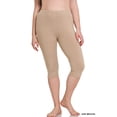 thumbnail image 2 of Zenana Women's Plus Size Capri Leggings – 95% Cotton 5% Spandex, Jersey, 16" Inseam – Breathable Stretch 2 of 5