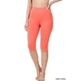 thumbnail image 1 of Zenana Premium Cotton Capri Knee Length Leggings Multiple Solid Colors Womens Sizes S-3X, 1 of 2