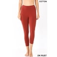 thumbnail image 1 of Zenana Premium Cotton Capri Leggings Multiple Solid Colors Womens Sizes S-3X, 1 of 1