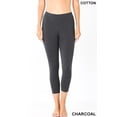 thumbnail image 1 of Zenana Premium Cotton Capri Leggings Multiple Solid Colors Womens Sizes S-3X, 1 of 1