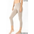 thumbnail image 1 of Zenana Premium Cotton Capri Leggings Multiple Solid Colors Womens Sizes S-3X, 1 of 1