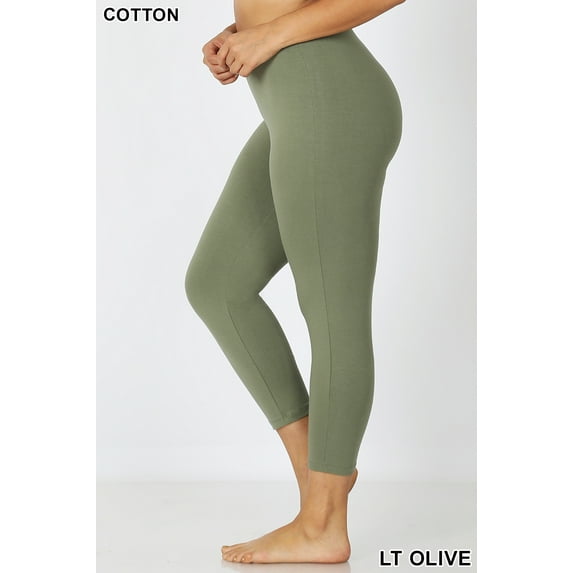 Zenana Premium Cotton Capri Leggings Multiple Solid Colors Womens Sizes S-3X