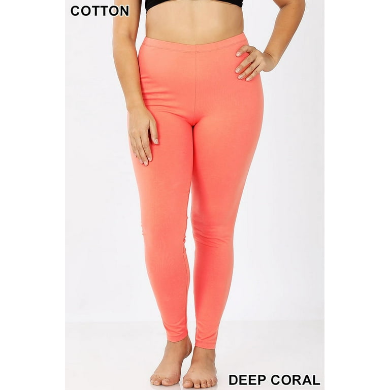 Zenana Premium Cotton Capri Knee Length Leggings Multiple Solid Colors Womens  Sizes S-3X 