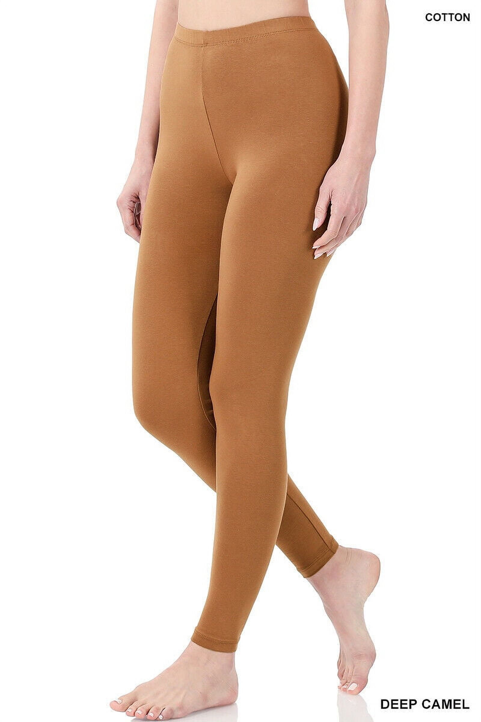 Zenana Premium Cotton Full Ankle Length Womens Basic Leggings - Multiple  Solid Colors Sizes S-3X