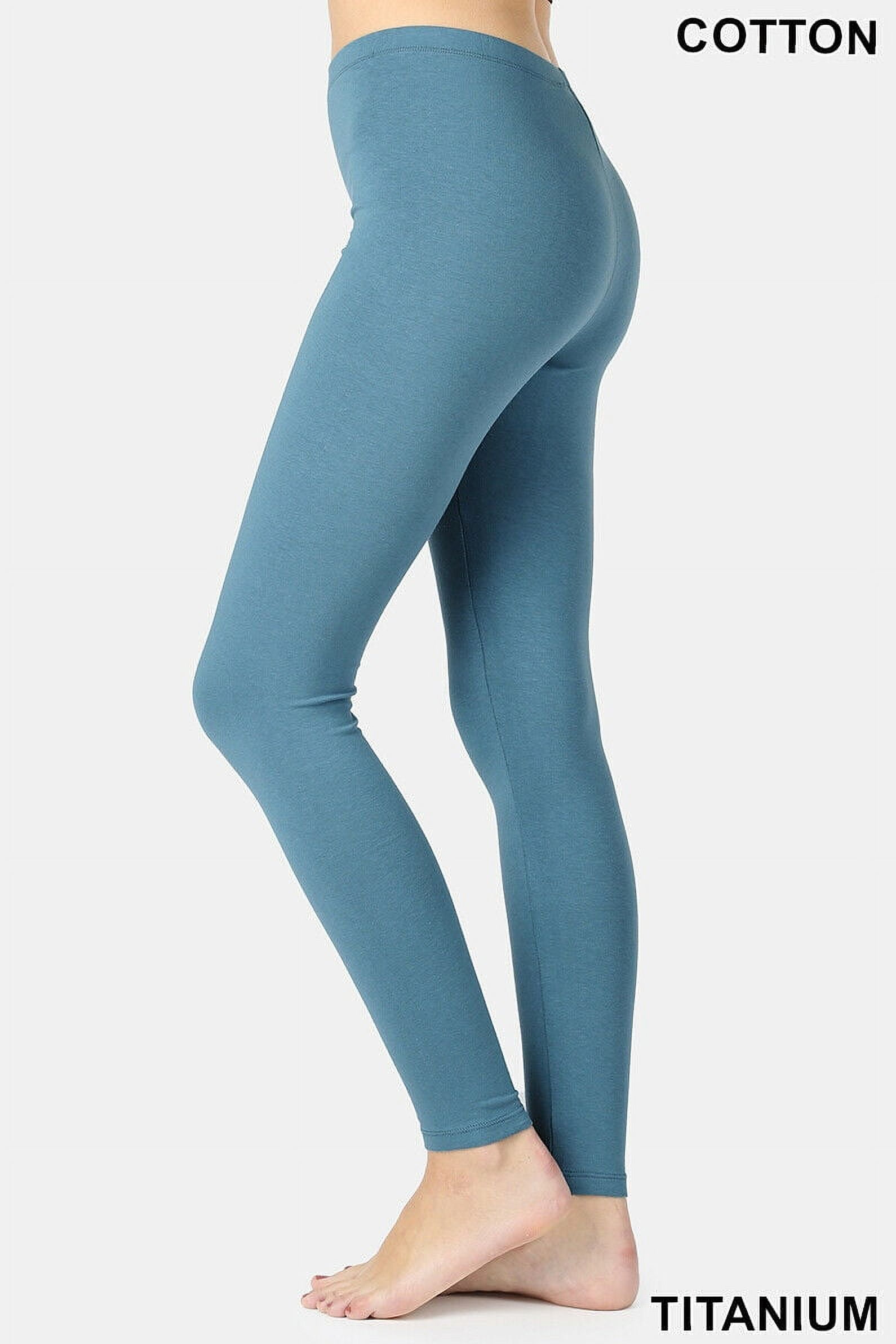 Zenana Premium Cotton Full Ankle Length Womens Basic Leggings - Multiple  Solid Colors Sizes S-3X