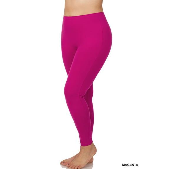 Zenana Premium Full Ankle Length Womens Basic Leggings - Better Cotton - Plus Sizes 1X,2X,3X