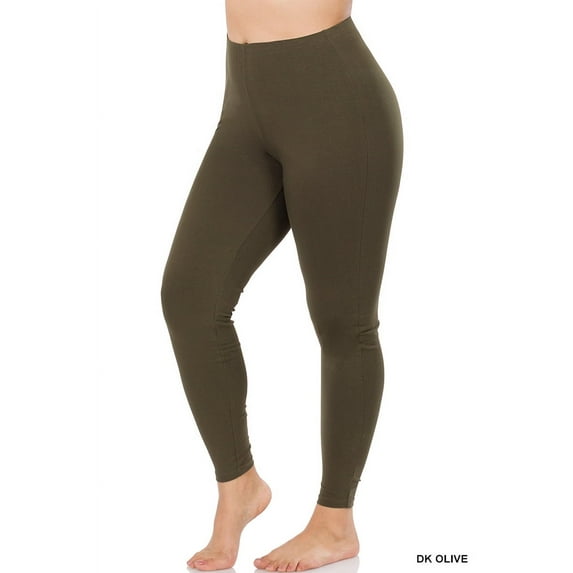 Zenana Premium Full Ankle Length Womens Basic Leggings - Better Cotton - Plus Sizes 1X,2X,3X