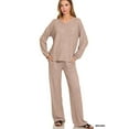 thumbnail image 1 of Zenana Soft Melange Long Sleeve Tee  Pants Set, 1 of 4