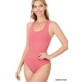 thumbnail image 1 of Zenana Women Basic Solid Soft Stretchy Sleeveless Tank Top Leotard Bodysuit, 1 of 3