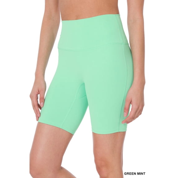 Zenana Women & Plus Athletic High Rise Wideband Workout Outseam Biker Shorts