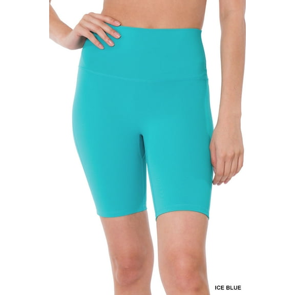 Zenana Women & Plus Athletic High Rise Wideband Workout Outseam Biker Shorts