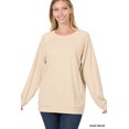 thumbnail image 1 of Zenana Women & Plus Basic Long Sleeve Round Neck Raglan Pullover Sweatshirts Top, 1 of 4