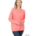 thumbnail image 1 of Zenana Women & Plus Basic Long Sleeve Round Neck Raglan Pullover Sweatshirts Top, 1 of 3
