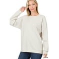 thumbnail image 1 of Zenana Women & Plus Basic Long Sleeve Round Neck Raglan Pullover Sweatshirts Top, 1 of 3