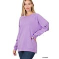 thumbnail image 1 of Zenana Women & Plus Basic Long Sleeve Round Neck Raglan Pullover Sweatshirts Top, 1 of 4