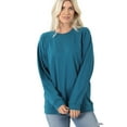 thumbnail image 1 of Zenana Women & Plus Basic Long Sleeve Round Neck Raglan Pullover Sweatshirts Top, 1 of 4