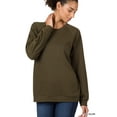 thumbnail image 1 of Zenana Women & Plus Basic Long Sleeve Round Neck Raglan Pullover Sweatshirts Top, 1 of 3