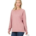 thumbnail image 1 of Zenana Women & Plus Basic Long Sleeve Round Neck Raglan Pullover Sweatshirts Top, 1 of 4