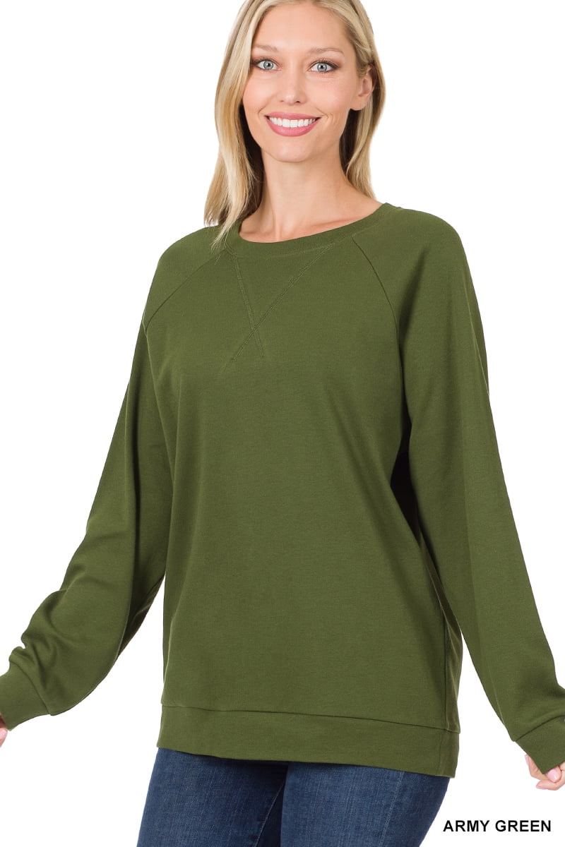 Zenana Round Neck Long Sleeve Sweatshirt