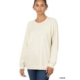 thumbnail image 1 of Zenana Women & Plus Basic Long Sleeve Round Neck Raglan Pullover Sweatshirts Top, 1 of 3
