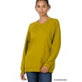 thumbnail image 1 of Zenana Women & Plus Basic Long Sleeve Round Neck Raglan Pullover Sweatshirts Top, 1 of 4