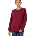 thumbnail image 1 of Zenana Women & Plus Basic Long Sleeve Round Neck Raglan Pullover Sweatshirts Top, 1 of 2